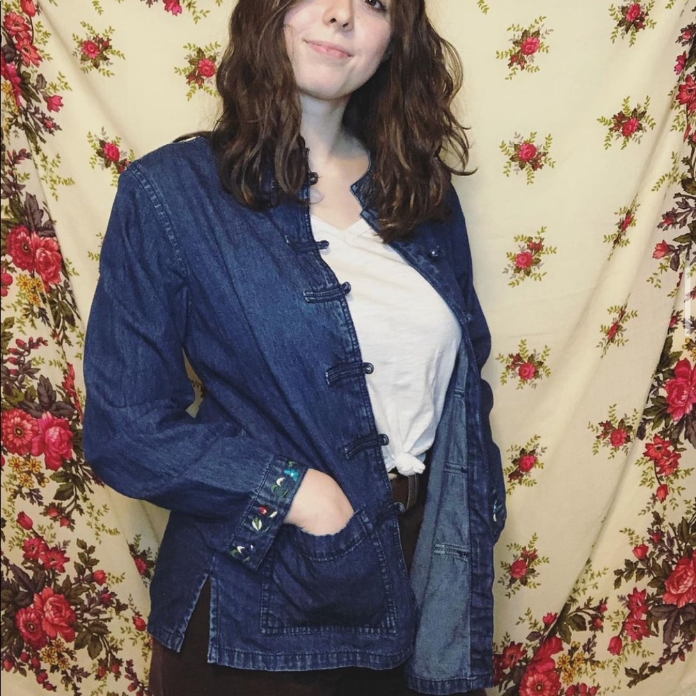 Vintage Chore Coat W/ Embroidery